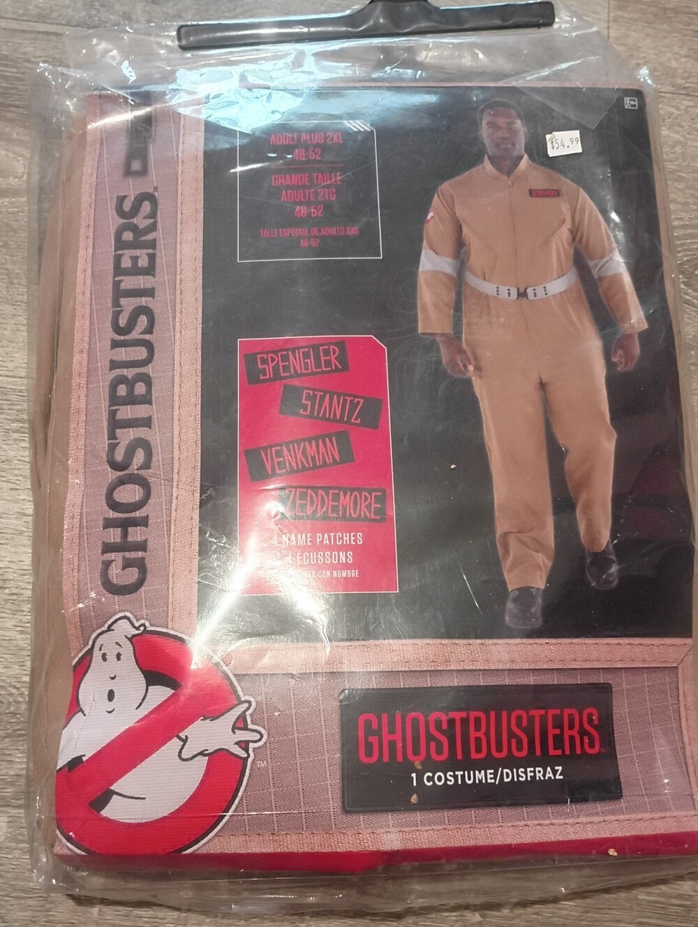 Ghostbusters Adult Size 2xl Jumpsuit Costume, Missing Belt